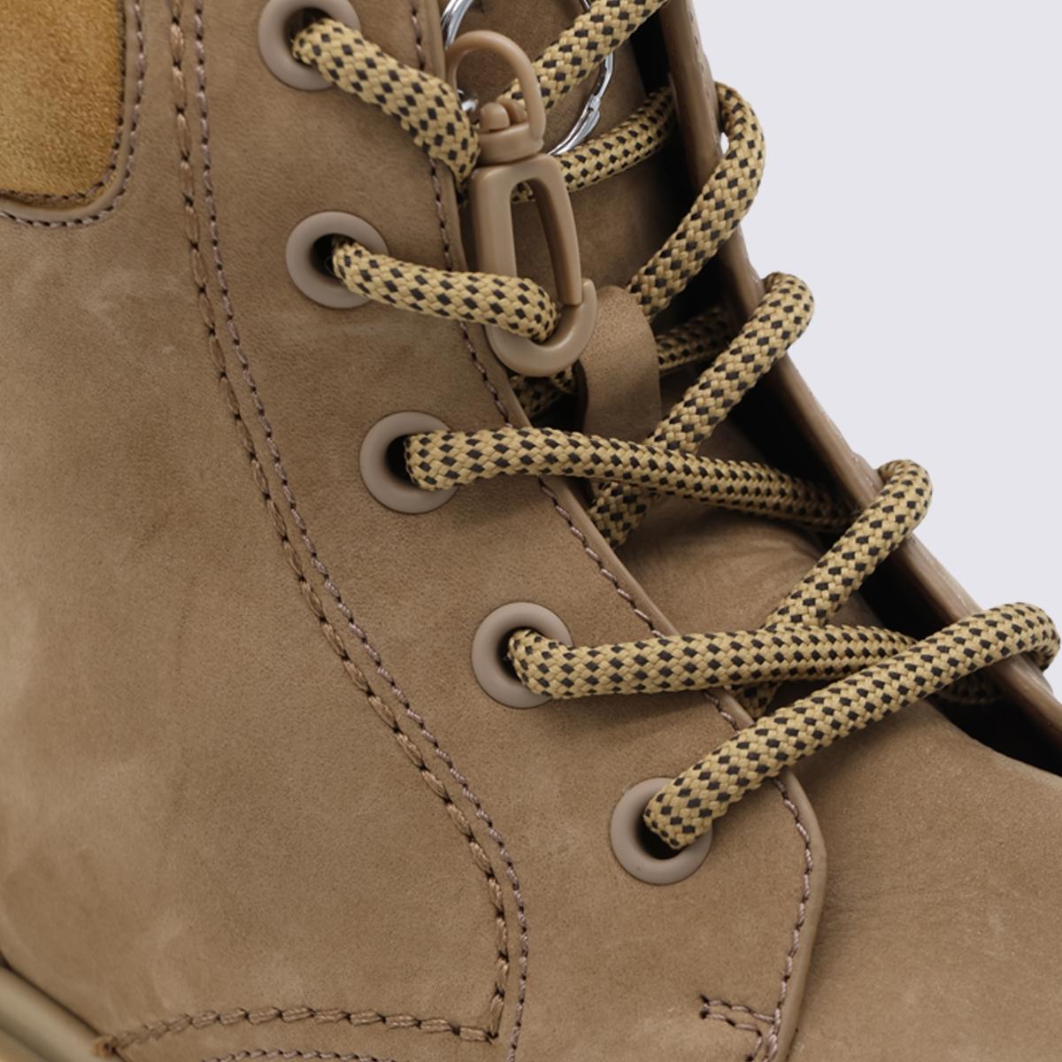 Moncler Black Leather Ankle Lace-Up Boots for Men