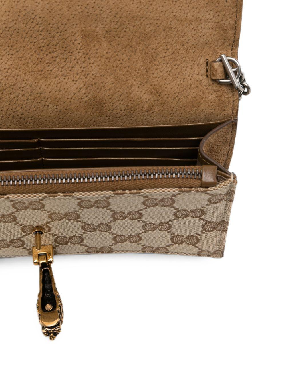 GUCCI Leather Clutch Bag Brown