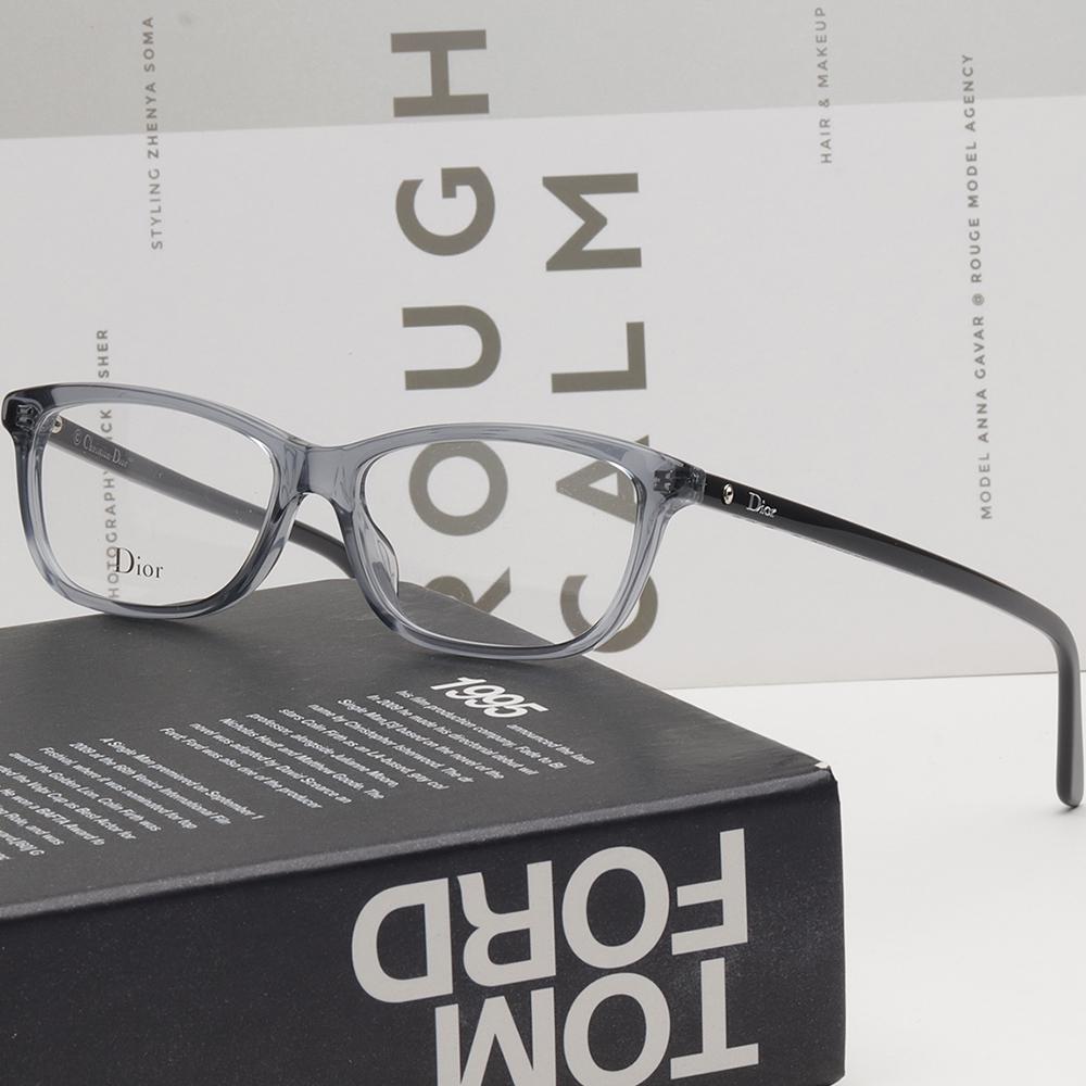DIOR Gray Transparent Acetate Eyeglasses Frames Unisex MONTAIGNE56 KB7