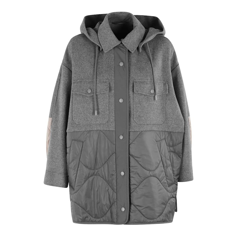 Max Mara Gray Double-Sided Wool Nylon Jacket 2515481011 039