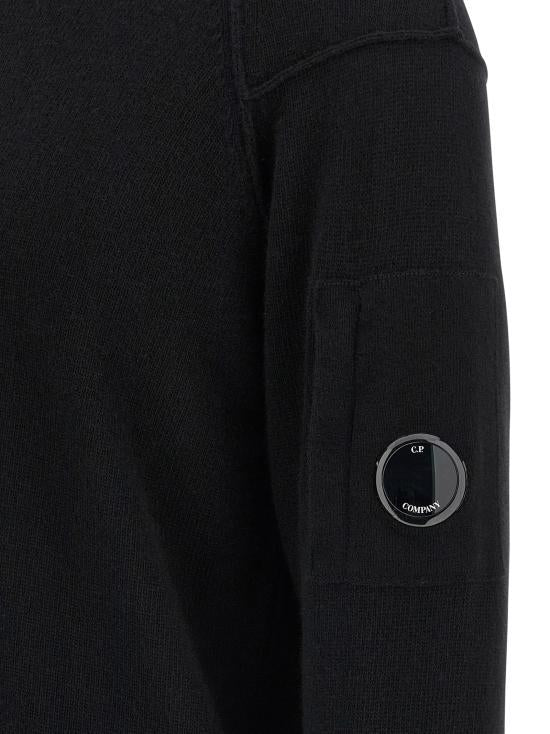 CP Company Lambswool GRS Crewneck Lens Sweater Black RFCMKN707A110149A999