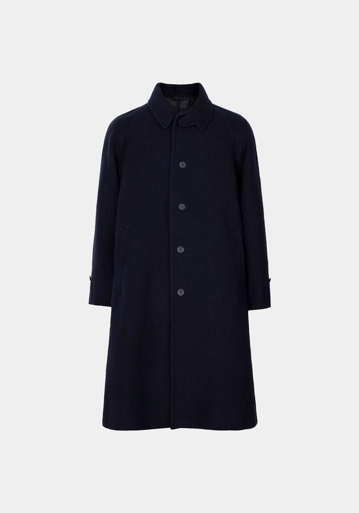 KAPTAIN SUNSHINE Navy Umbrella Wool Alpaca Coat KS25FCO04