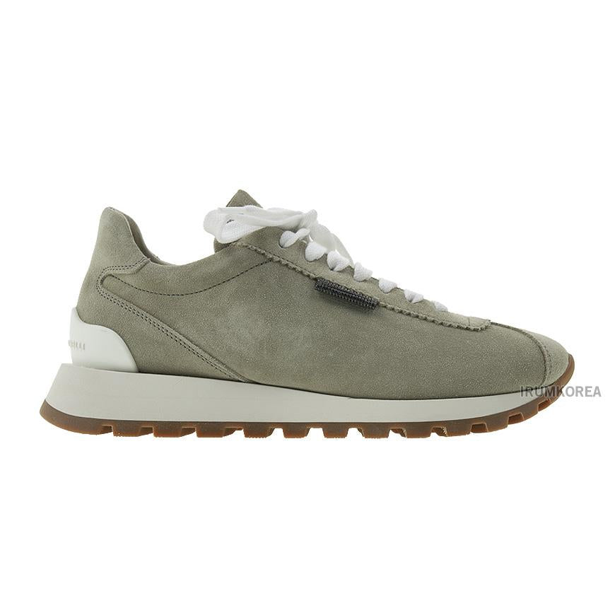 Brunello Cucinelli Shiny Tab Leather Low-Top Sneakers Women’s MZSFG2110 C2657