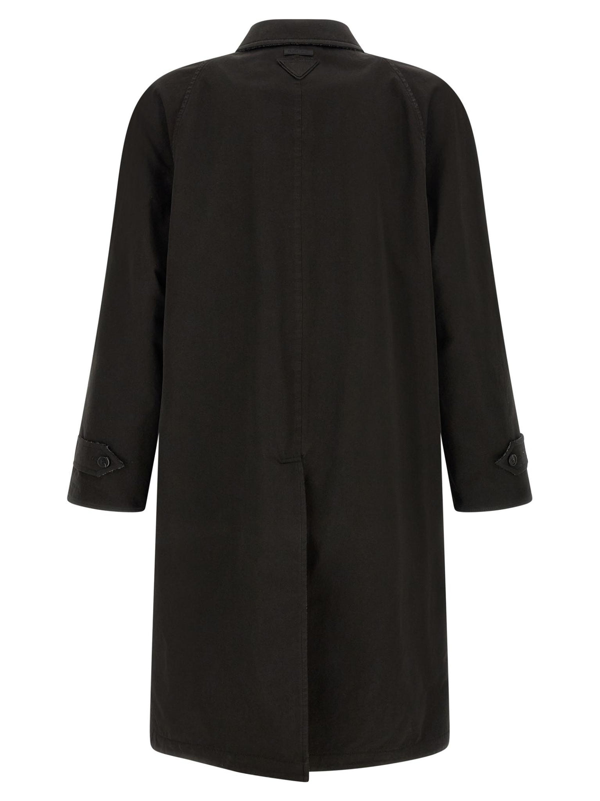 PRADA Black Wool Blend Long Coat for Men