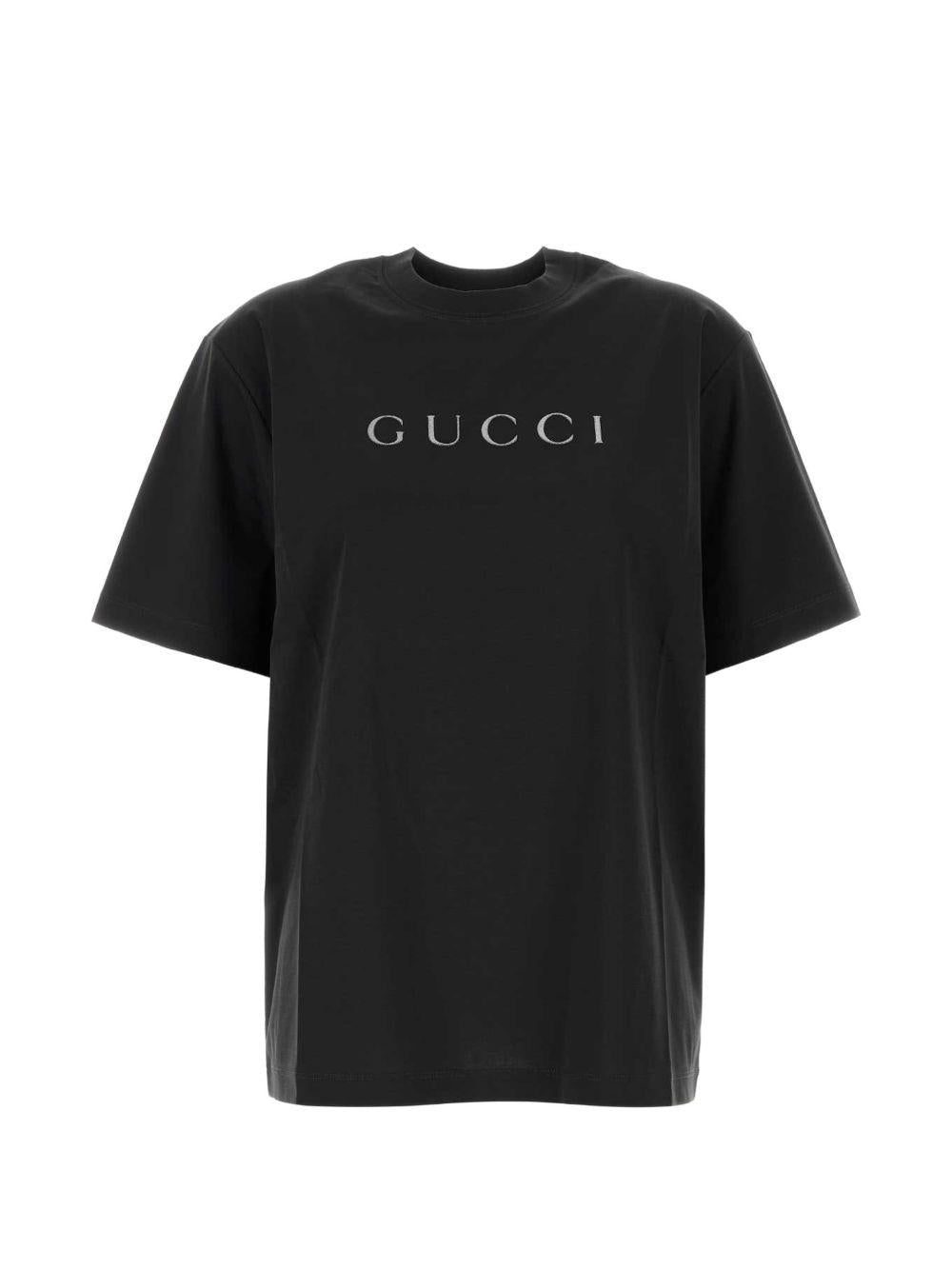 GUCCI Short Sleeve Cotton T-Shirt Black Women’s
