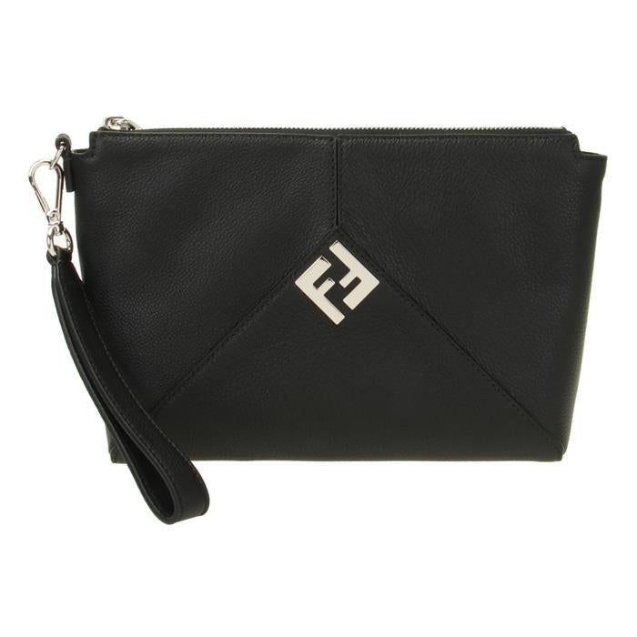 FENDI Leather Clutch Black