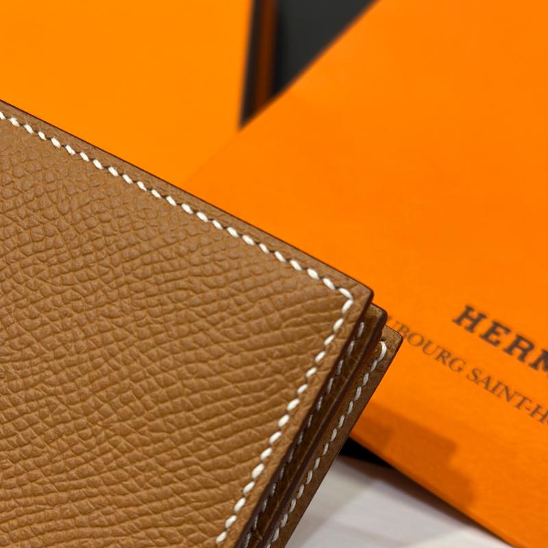 HERMES Bearn Long Wallet Epsom Leather Gold with Gold Hardware