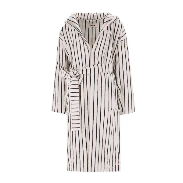 TEKLA Terry Racing Green Stripe Hooded Robe Bath Gown