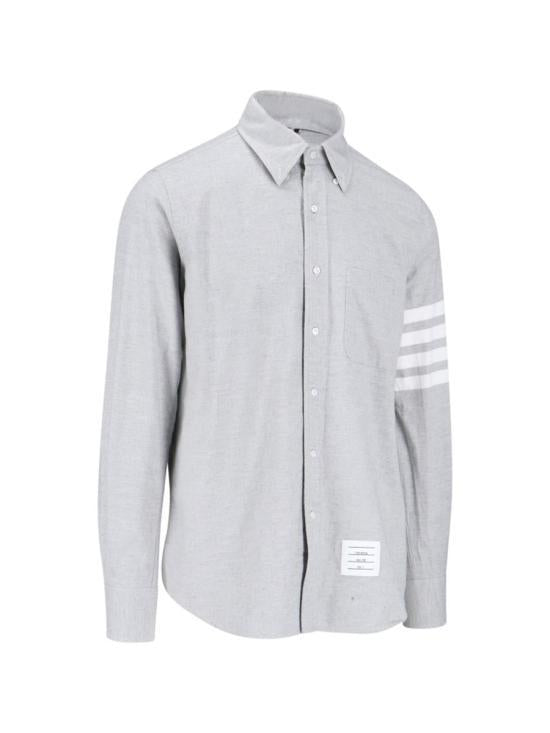 THOM BROWNE Flannel 4-Bar Long Sleeve Shirt Med Gray Men’s