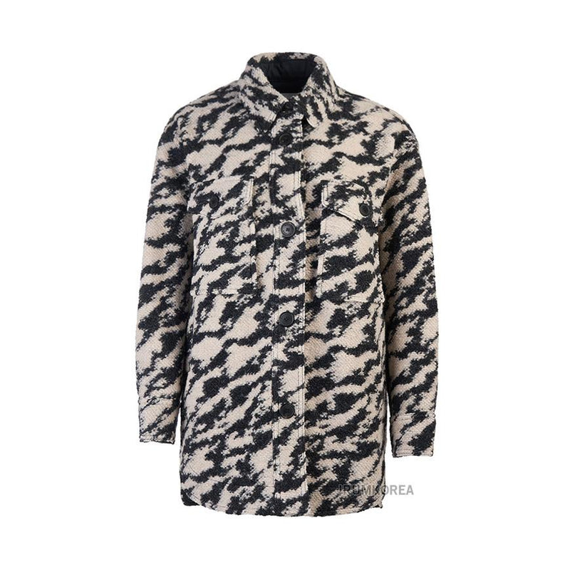 Isabel Marant Haveli Wool-Blend Coat Black/Beige Women