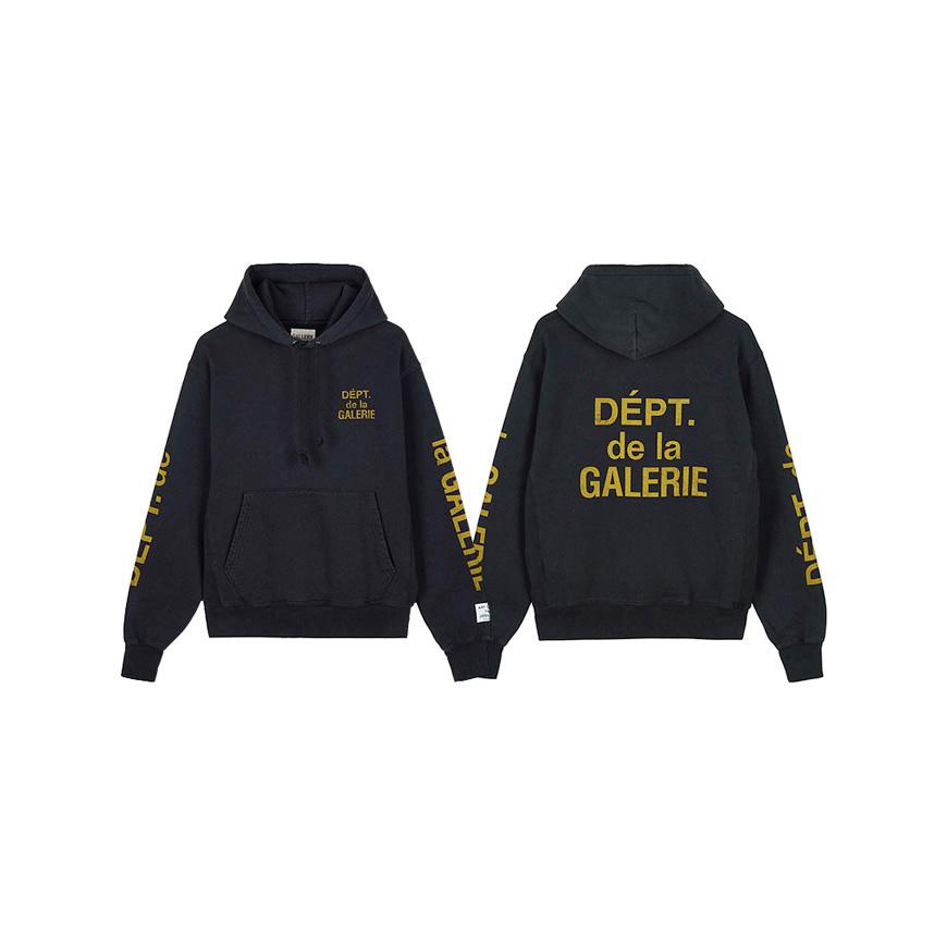 GALLERY DEPT. Black Logo Hoodie for Men DGH 50043