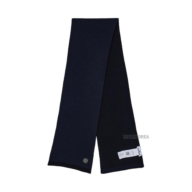 STONE ISLAND RWS Wool Ribbed Scarf Black Men’s