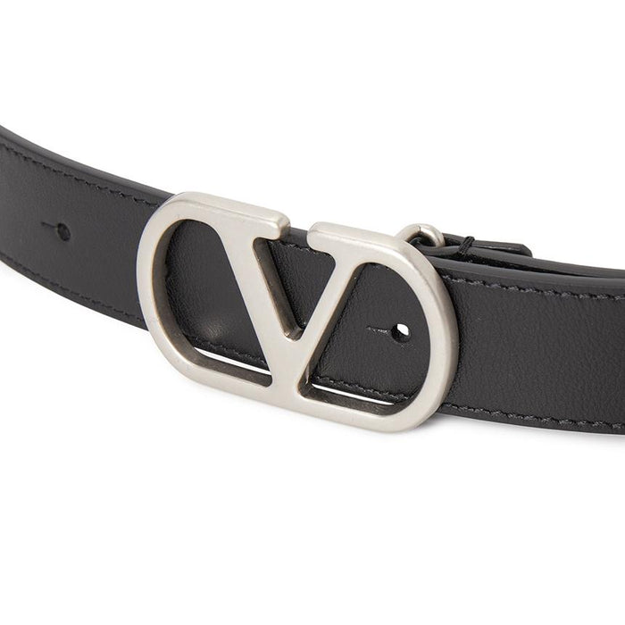 VALENTINO VLogo Signature Leather Belt Black Men’s
