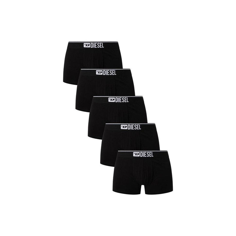 DIESEL White/Black Cotton Boxer Briefs 5-Pack Men’s Underwear