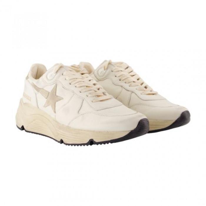 GOLDEN GOOSE Running Sole Low-Top Sneakers White/Beige Leather