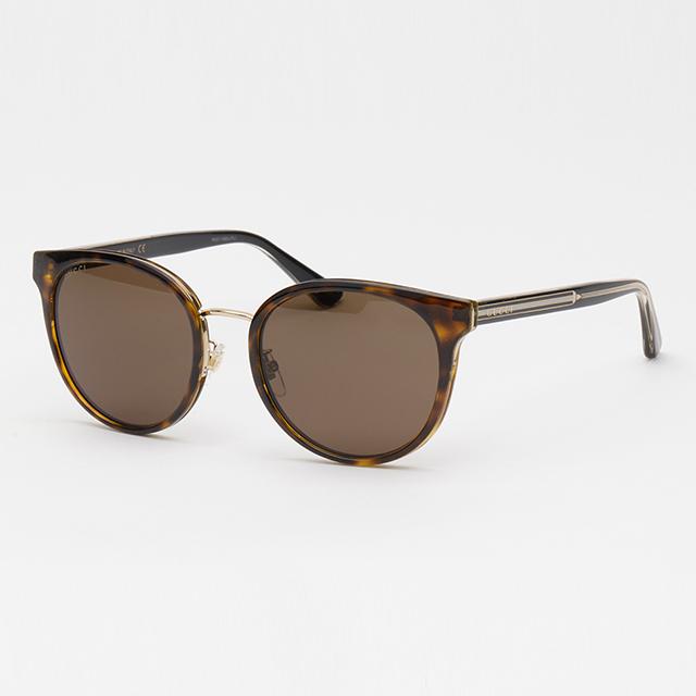 GUCCI Round Acetate Sunglasses Asian Fit Unisex Brown