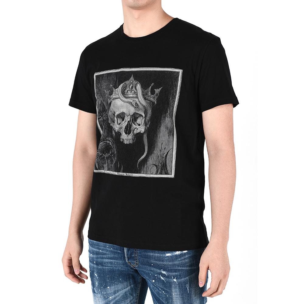 Alexander Mcqueen King Skull Short Sleeve T-Shirt Black