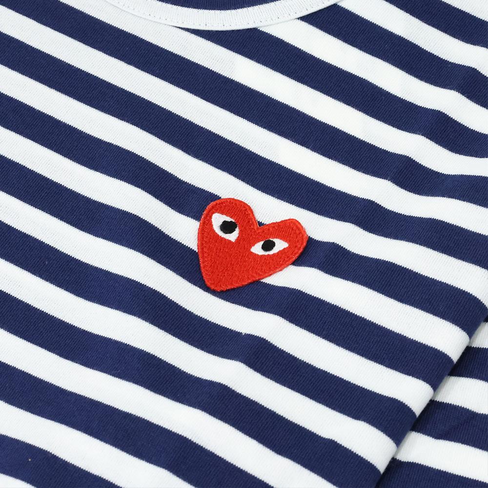 Comme des Garcons Unisex Long Sleeve T-Shirt with Red Heart Patch