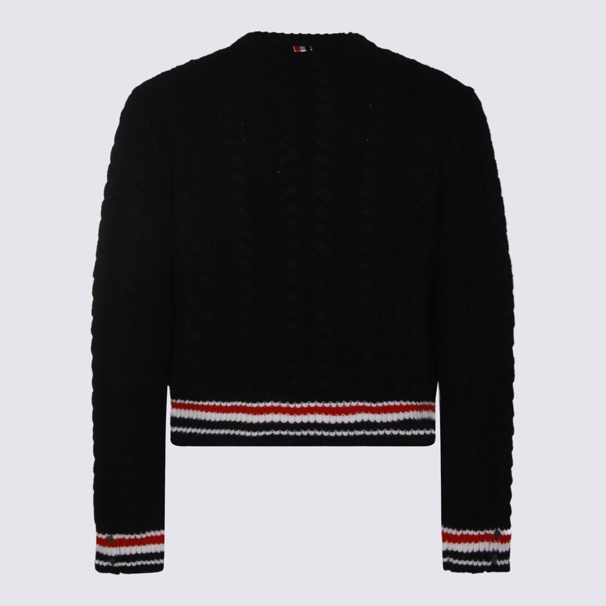 THOM BROWNE Wool Round Neck Knit Sweater Men’s Navy