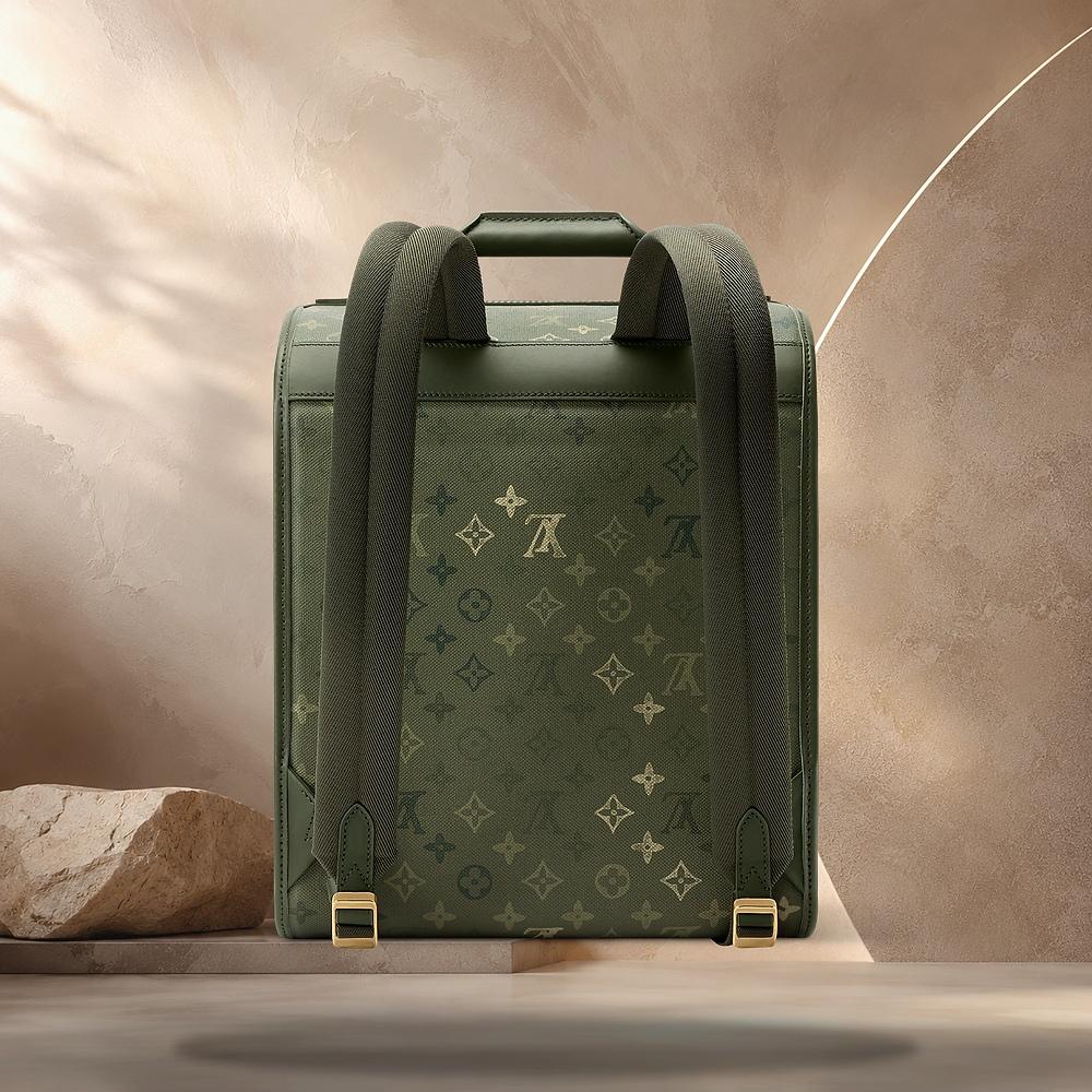 Louis Vuitton Khaki Green Dog Backpack Tote Bag M26961