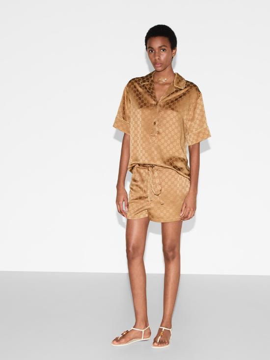 GUCCI GG Satin Shorts 814743 ZAQKJ 2031 BRASS DOM