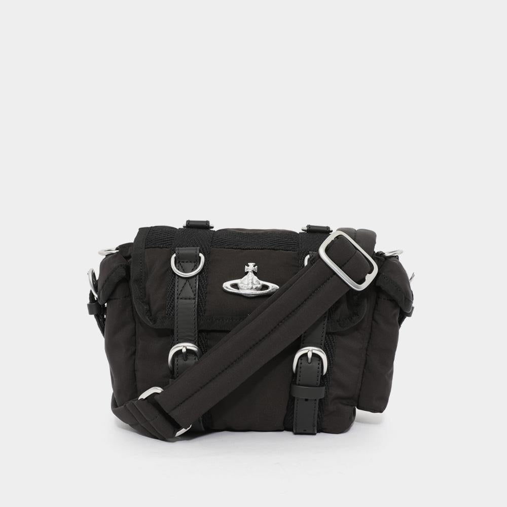 Vivienne Westwood ORB Rocky Satchel Women’s Shoulder Bag Black Leather