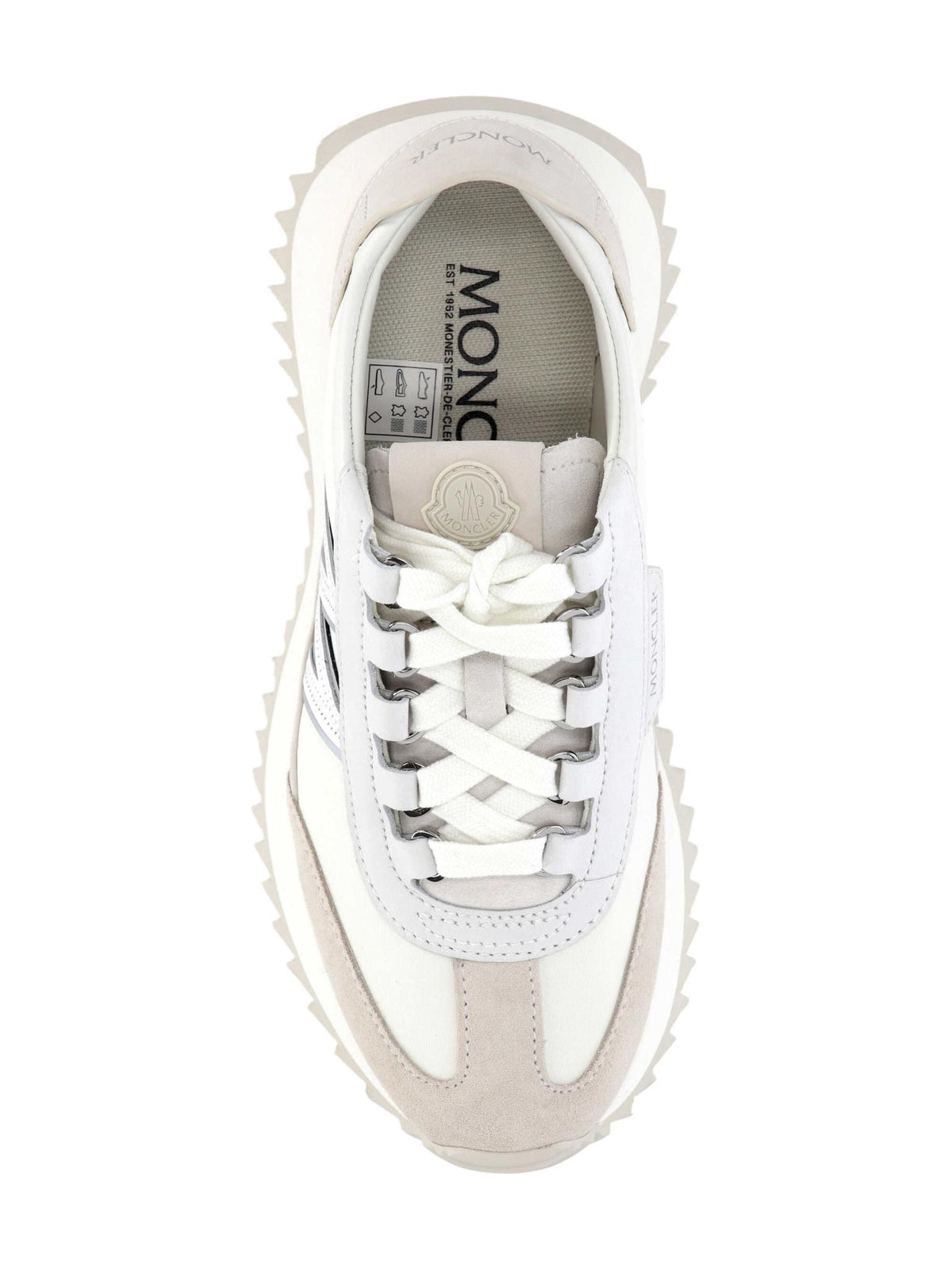 Moncler White Leather Low-Top Sneakers for Women