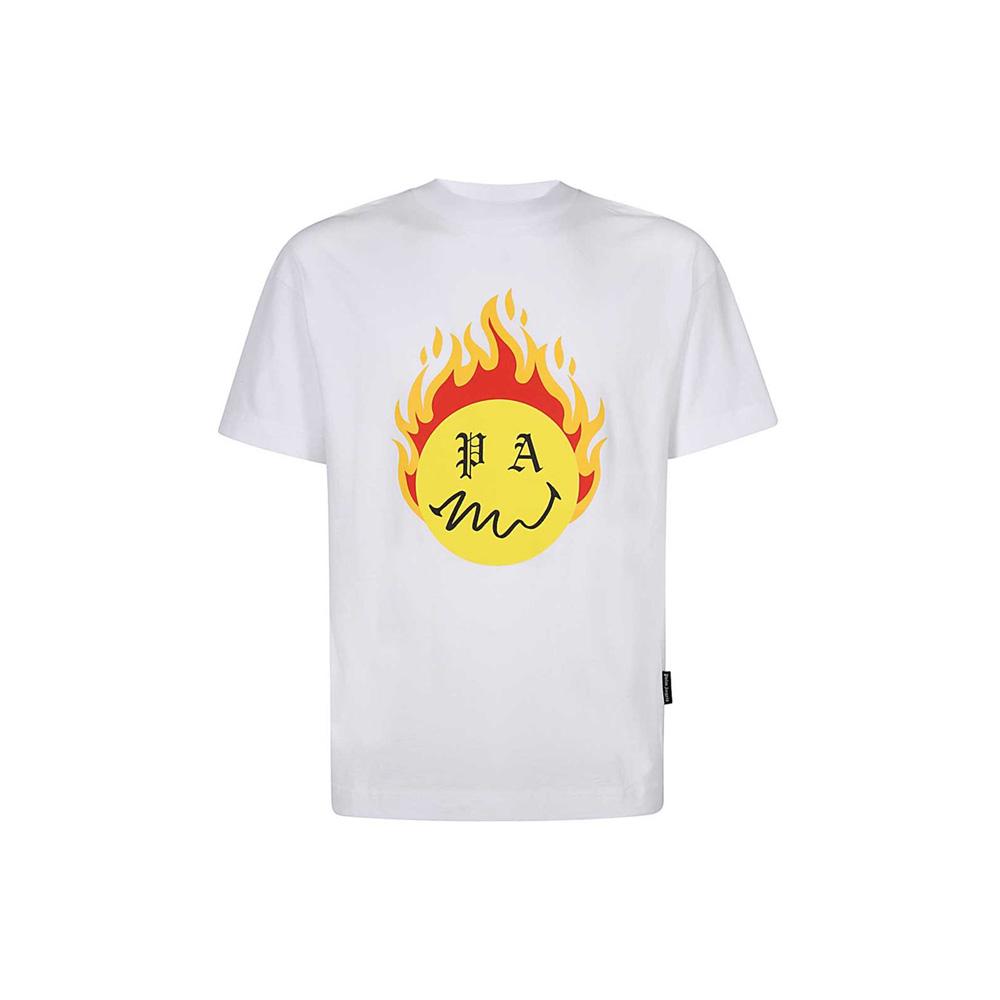 Palm Angels 15th Anniversary Burning Head Back Logo T-Shirt White