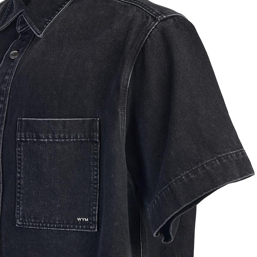 WOOYOUNGMI Men’s Denim Long-Sleeve Shirt Navy