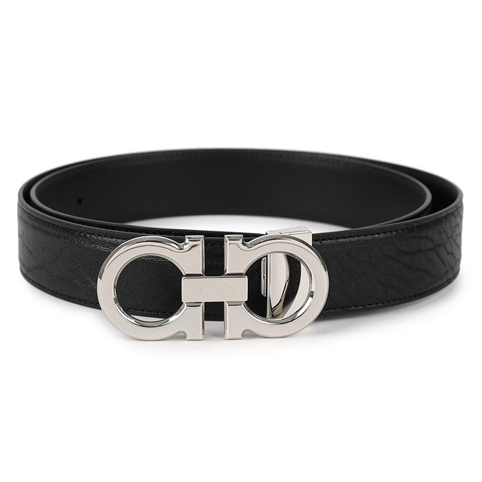 Ferragamo Reversible Gancini Leather Belt Black 67 9710 118