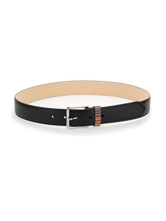 Paul Smith Stripe Keeper Leather Belt M1A4950BMULKE79 BLACK DOM