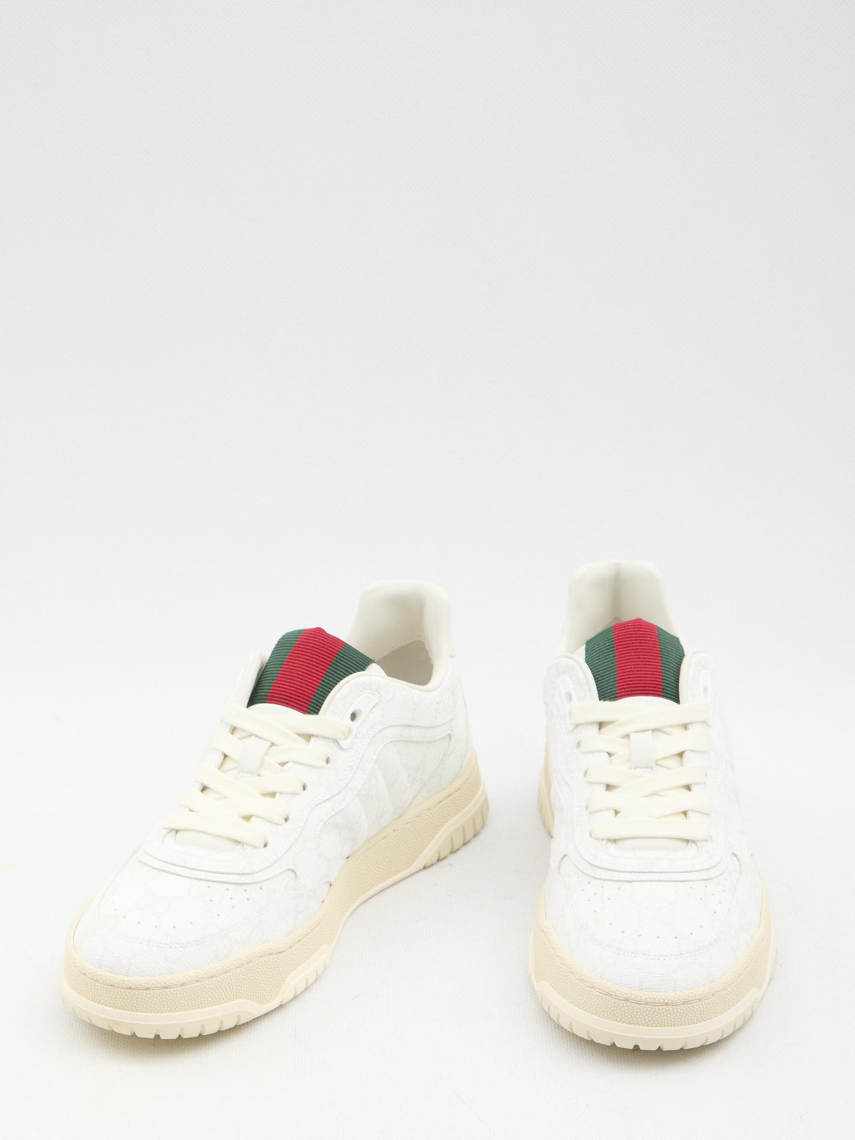 GUCCI White Leather Low-Top Sneakers