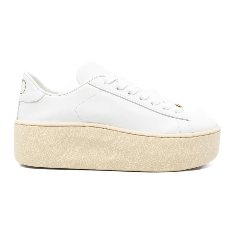 VALENTINO Rockstud Low-Top Leather Sneakers White Women