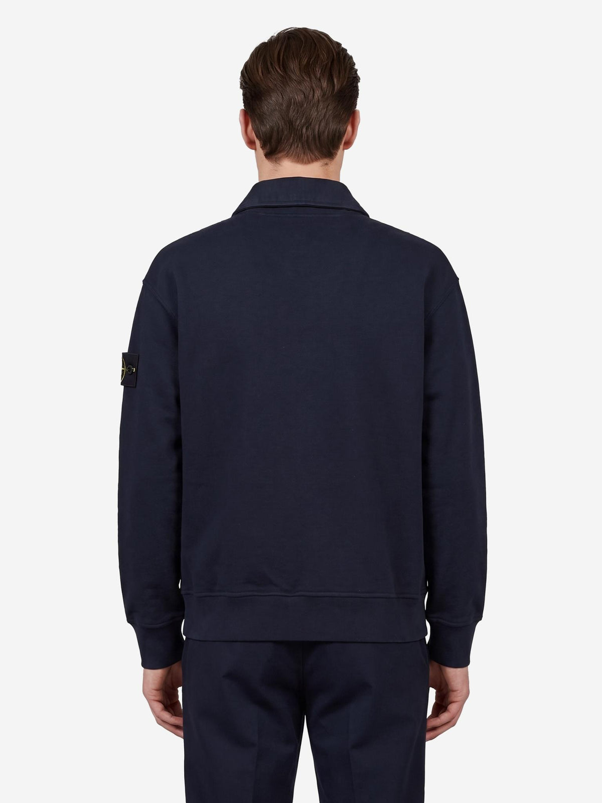 STONE ISLAND Black Cotton Crewneck Sweatshirt for Men