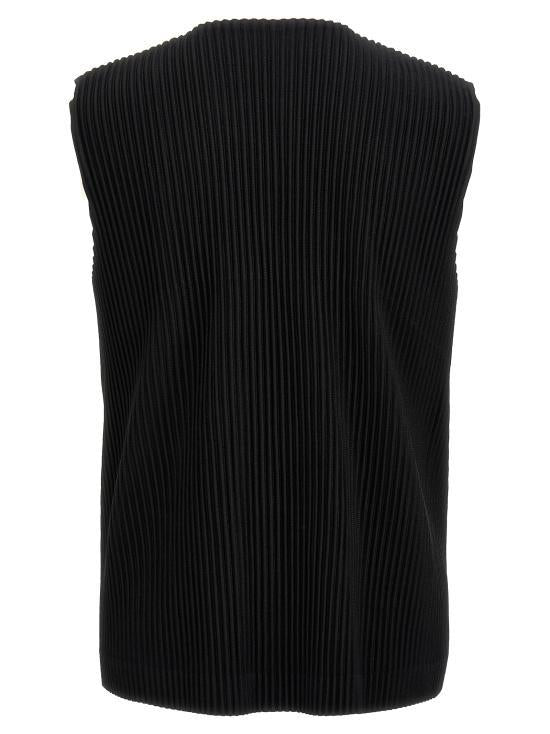 Issey Miyake Homme Plissé Pleated Vest Men's Black HP67JE51115 BLACK DOM