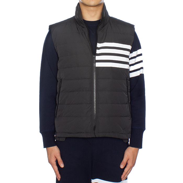 THOM BROWNE Men’s Diagonal Stripe Padded Vest Gray