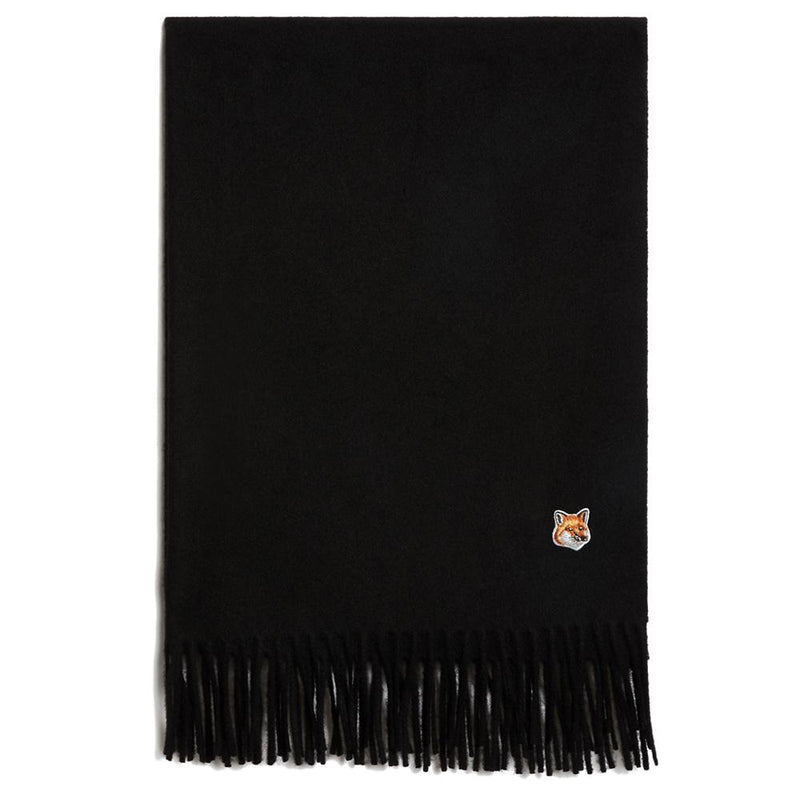 Maison Kitsune Women's Fox Head Patch Wool Scarf FU06208BT3004 P199