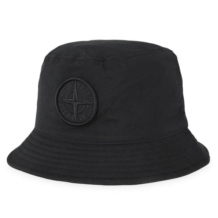 STONE ISLAND Compass Logo Patch Nylon Bucket Hat Black L1S15 9100012 S0076 V0029