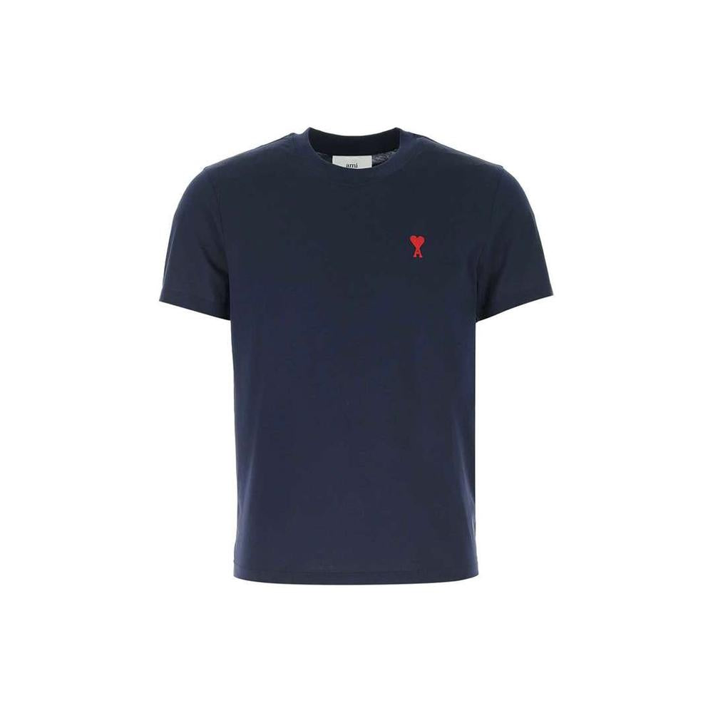 AMI 15th Anniversary Heart Logo Embroidered Navy T-Shirt