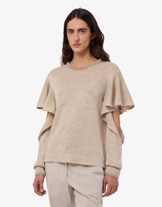 Moschino Beige Round Neck Knit Sweater AEF261D 09130405 AEF2018