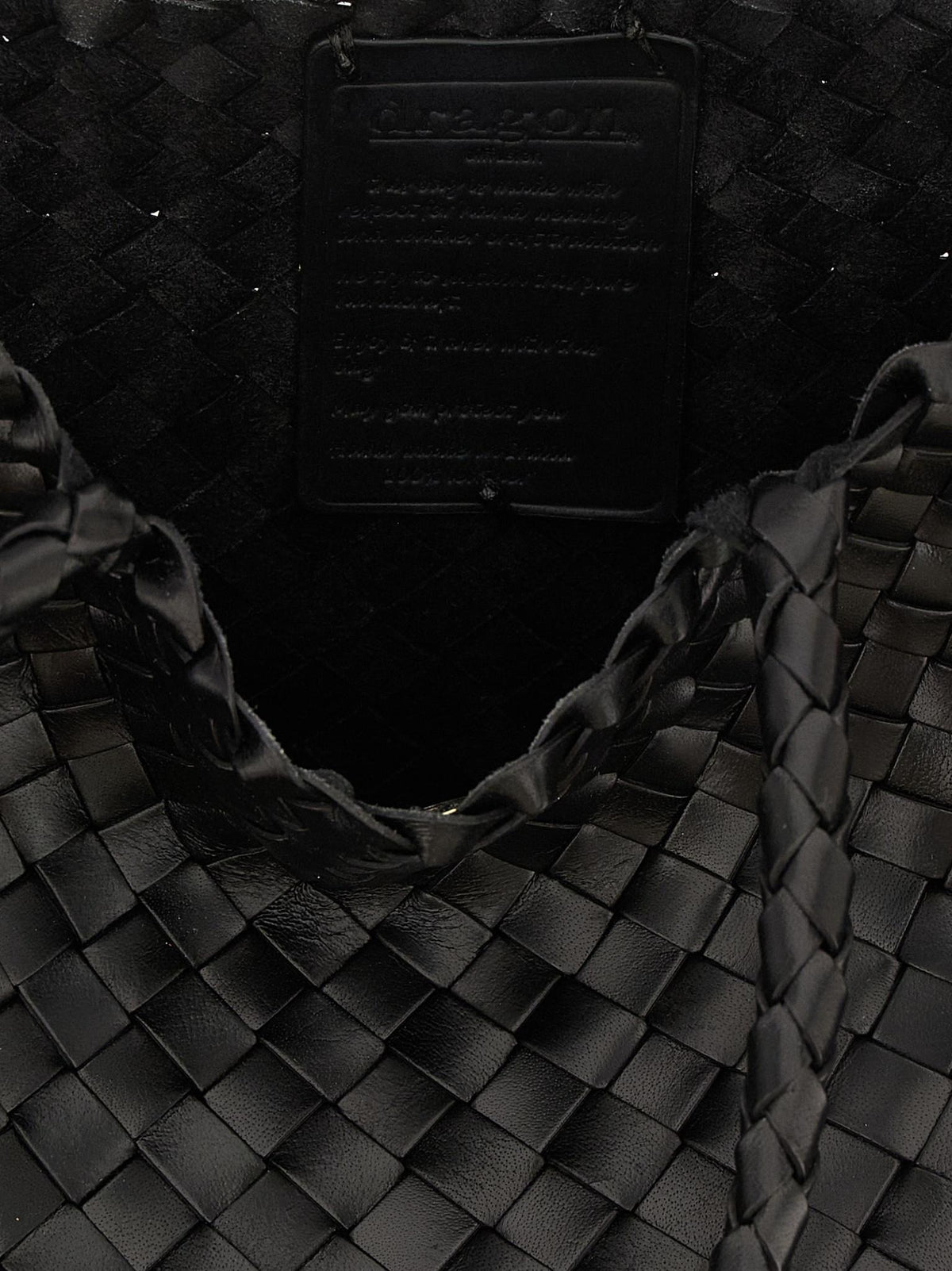 Dragon Diffusion Woven Leather Shoulder Bag Black