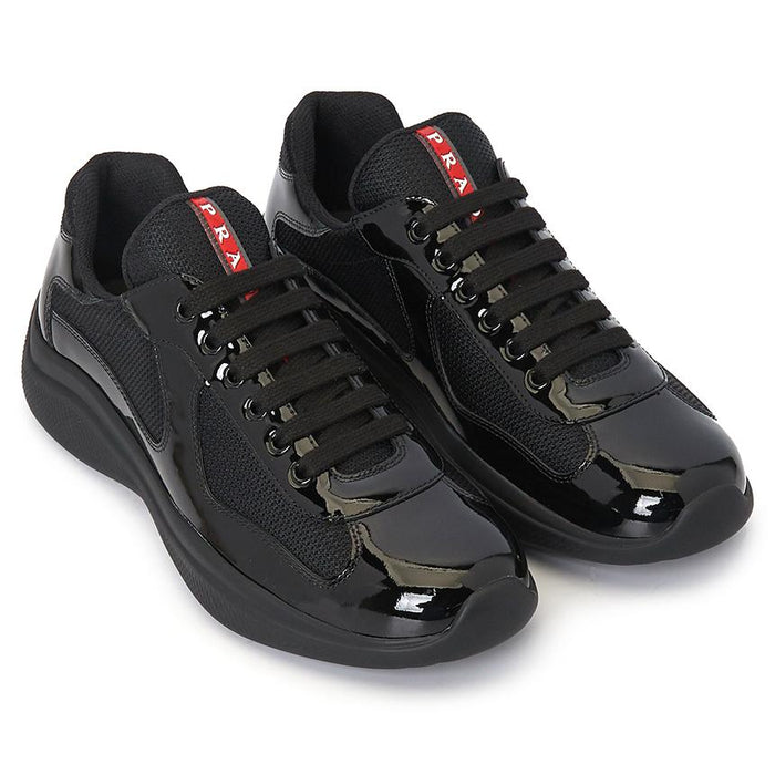 PRADA America Cup Men’s Low-Top Sneakers Black Leather