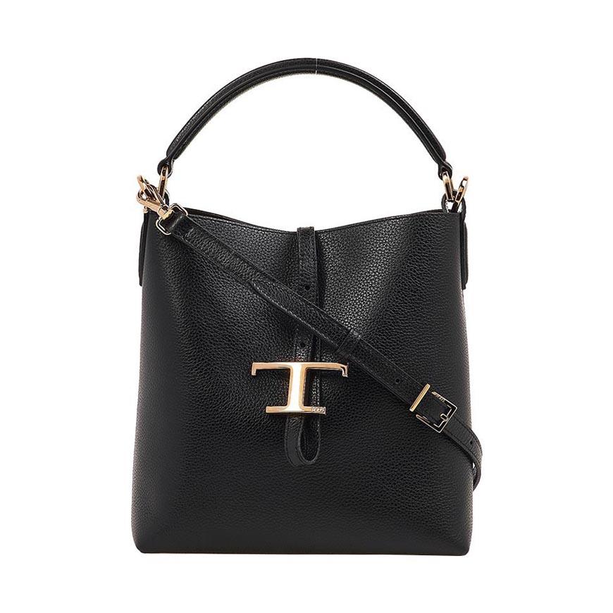 Tods T Timeless Mini Bucket Bag Black Leather Shoulder Bag Women