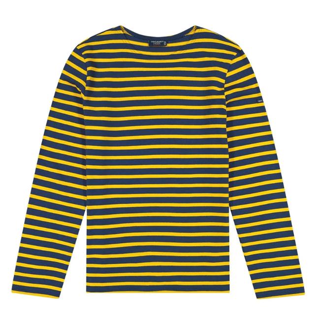 Saint James Unisex Long Sleeve Striped Tee Navy/White Cotton