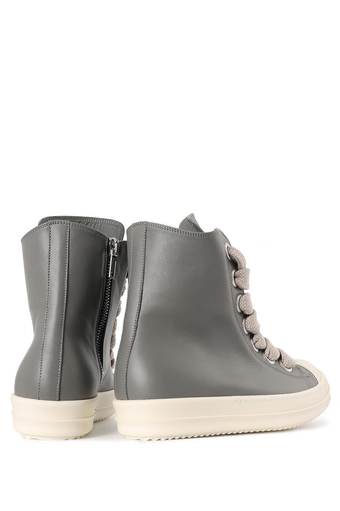 Rick Owens Jumbo Laces High-Top Sneakers Leather Brown Men