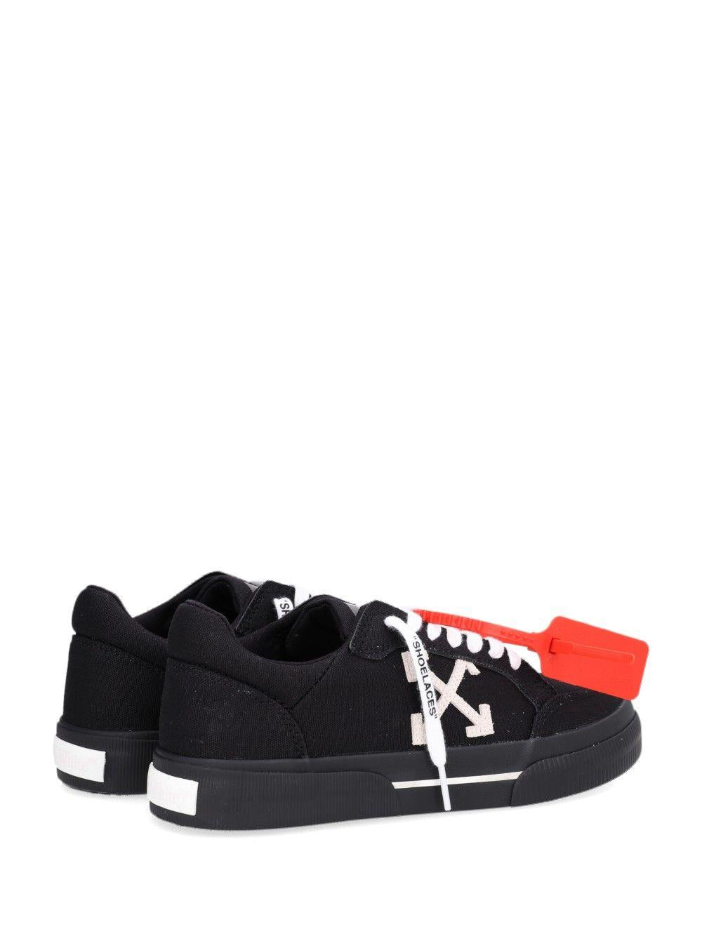OFF WHITE Black Leather Low-Top Sneakers