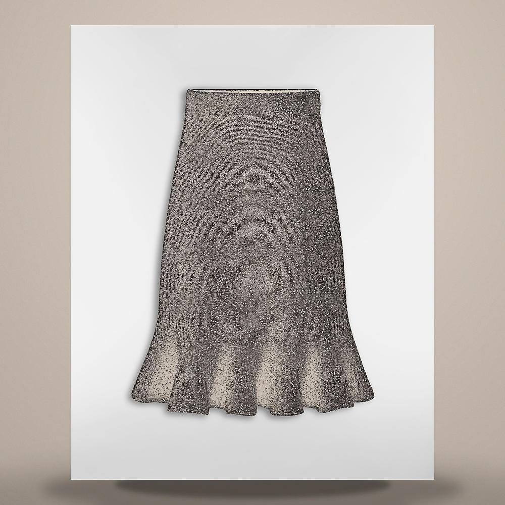 DIOR Black Technical Knit Skirt with Silver-Tone Sequins 654J21A5I45 X9000