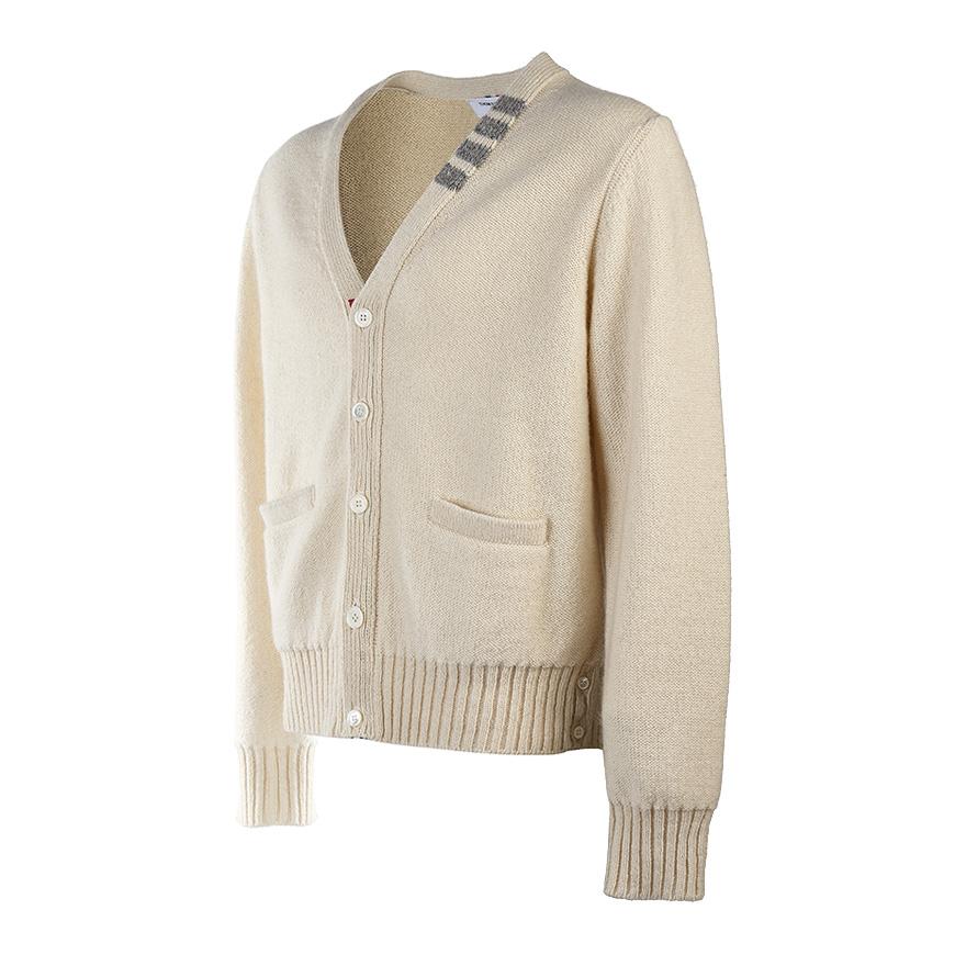 THOM BROWNE 4-Bar Stripe Wool Mohair Men's Cardigan MKC455A Y1032 100