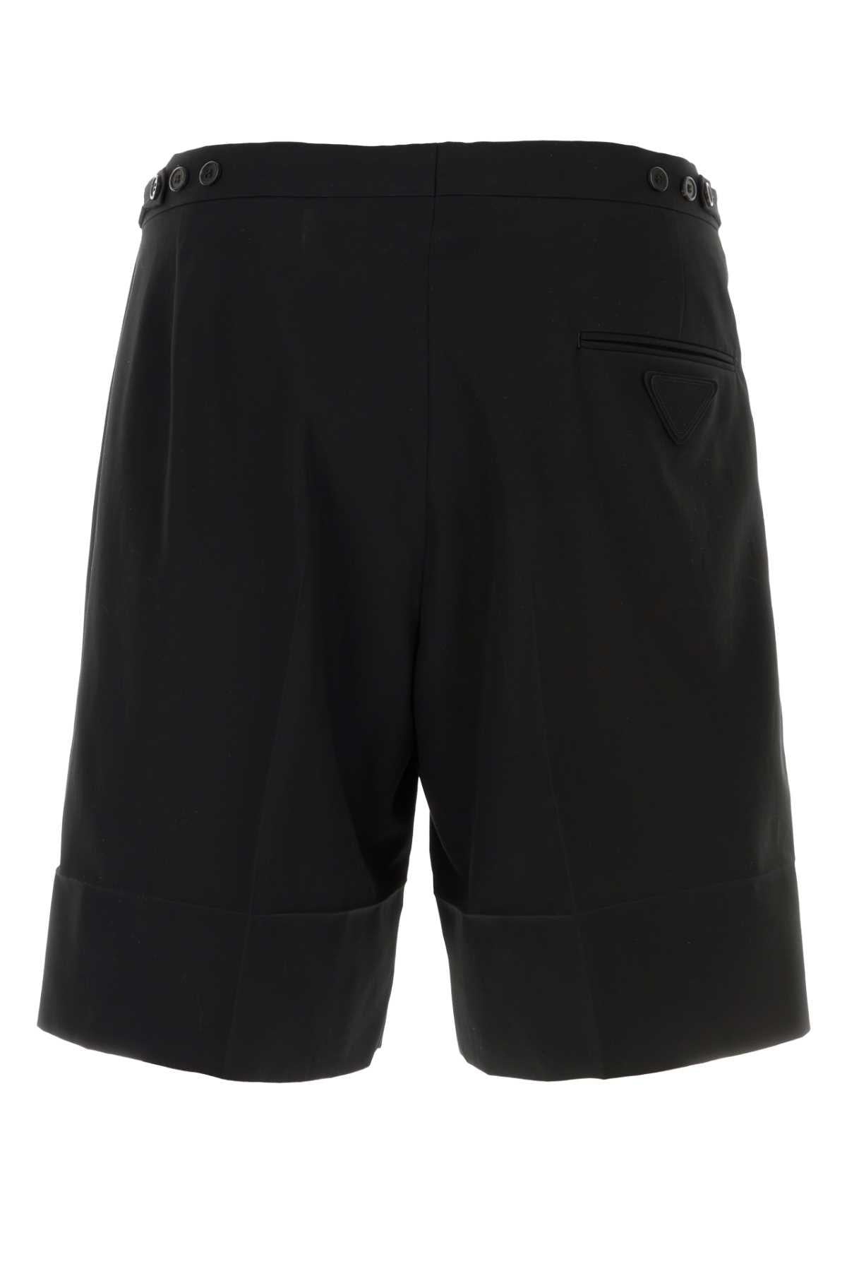 PRADA Black Nylon Drawstring Shorts Men