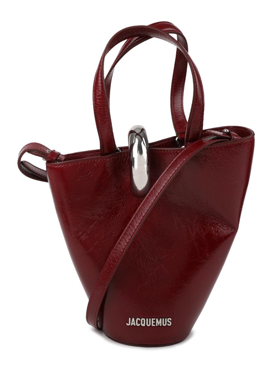 JACQUEMUS Small Bambola Leather Tote Bag Black BAW00389 AC20C01 490